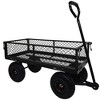 Anybear Heavy Duty Metal Garden Cart Steel Mesh Black 300lbs Garden Cart - 2 of 4