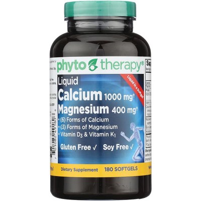 Phyto Therapy uid Calcium Magnesium 180 Softgels.