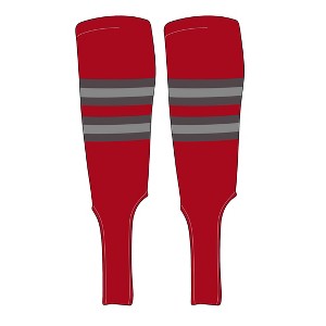 MK Socks Traditional Baseball Stirrups Pattern F-7 Red, Graphite, Silver (M) - 1 of 2