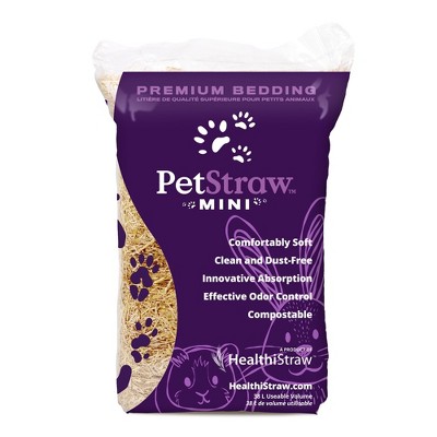HealthiStraw PetStraw Mini, All-Natural, Multi-length Cut Sustainable Wheat Straw Bedding, Dust-Free, Soft Comfortable, 38 L