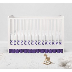 Bacati - MixNMatch Purple Dots 3 layer Crib/Toddler ruffles/skirt - 1 of 4