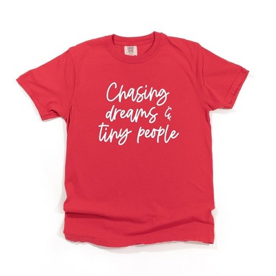 Simply Sage Market Women's Chasing Dreams and Tiny People Short Sleeve Garment Dyed Tee