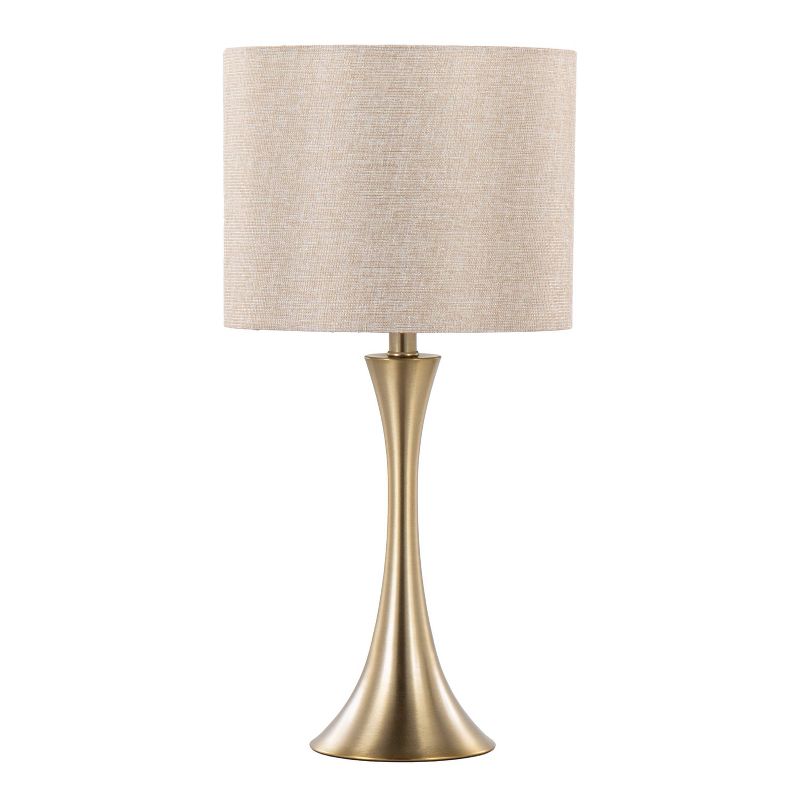 LumiSource (Set of 2) Lenuxe 24&#34; Contemporary Metal Table Lamps Gold Metal with Golden Metallic Linen Shade from Grandview Gallery, 2 of 7