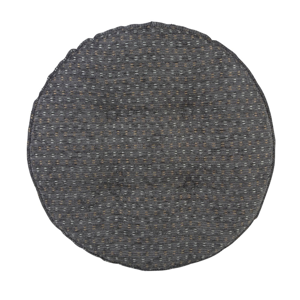 Photos - Pillow Gripper 14" x 14" Non-Slip Raindrops Tufted Barstool Cushions Set of 2 - Gray: Round Indoor Seat Pads, Polyester, Solid Patt