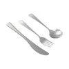 Unique Bargains Flatware Sets Dishwasher Safe Cutlery Set Knife Fork Spoon 3-Piece Set Stainless Steel Silver Tone 8.27"x1.97"x1.97" 1 Set - 4 of 4