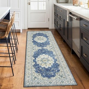 Area Rug Washable Low Pile Carpet with Non-Slip Rubber Backing, Foldable Traditional Rug for Bedroom, Dining Room, Office Living Room - 1 of 4