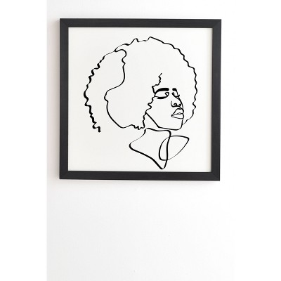 12" x 12" Domonique Brown Soul Fro Framed Wall Art Black - Deny Designs