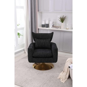 CAVINAS Linen Upholstered Swivel Accent Chair with Wood Frame,Classic Swivel Chair for Bedroom,Reading Room - 1 of 4