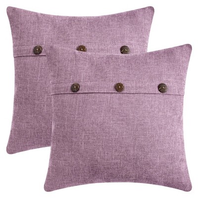 REGALWOVEN Solid Triple Button Decorative Throw Pillow Covers for Sofa Couch Bed 18 x 18 Inch 2 Pcs