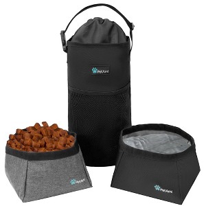 PetAmi Travel Dog Food Bag, Pet Cat Collapsible Bowls Set, Portable Foldable Waterproof Lining - 1 of 4