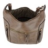 Alyssa Women's Synthetic Leather Adjustable Crossbody with Zipper Detail, Espresso Brown - 4 of 4