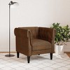 vidaXL Chesterfield Sofa Chair - Brown Fabric Upholstered Settee for Living Room, Solid Wood Legs, 30.9" x 29.3" x 29.3" - 2 of 4