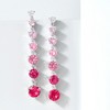 Ross-Simons 4.50 ct. t.w. Simulated Pink Sapphire and .20 ct. t.w. CZ Drop Earrings in Sterling Silver - 4 of 4