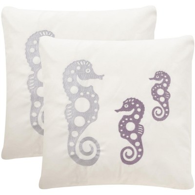 Tropical Oreas (Set of 2) - Cream/Purple - 20"X20" - Safavieh