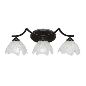 Toltec Lighting Zilo 3 - Light Vanity in  Dark Granite with 7" Gold Ice Shade - 1 of 1