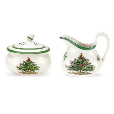 Spode Christmas Tree Sugar & Creamer Set, Sugar: 16" / Creamer: 8"