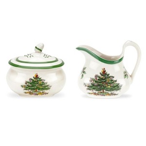 Spode Christmas Tree Sugar & Creamer Set, Sugar: 16" / Creamer: 8" - 1 of 4