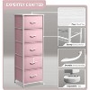 Sorbus Narrow 5 Drawers Nightstand with Steel Frame, Wood Top, Easy Pull Fabric Bins for Home, Bedroom, Office & Dorm - 3 of 4