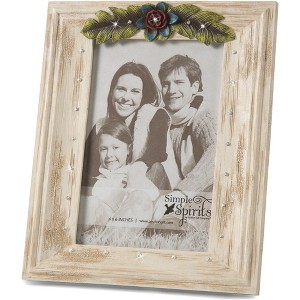 Pavilion Gift Company - Ivory Floral - 6.5" x 7.75" Gemstone Frame - Single Image Frames - 1 of 4