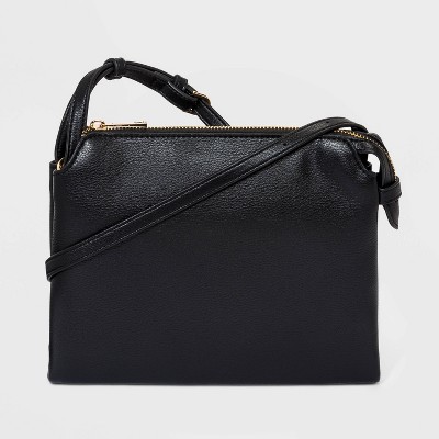 Smooth Double Pouch Crossbody Bag