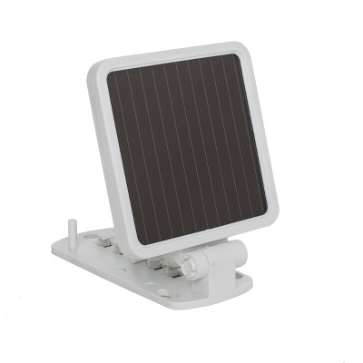 Off-White Solar Powered Dual Head LED Security Flood Light