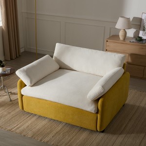 Merax Oversized Chenille Single Sofa Chair with Deep Seat and Throw Pillows - 1 of 4