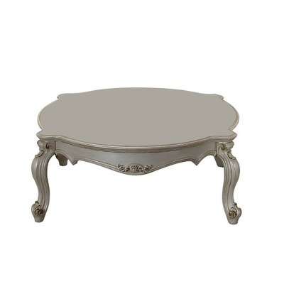 Elegant Pearl Round Wood Coffee Table with Queen Anne Legs