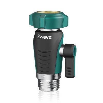 2WAYZ Heavy Duty Green and Black Garden Hose Shut Off Valve