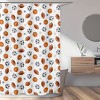Sweet Jojo Designs Boy Shower Curtain 72in.x72in. Watercolor Sports Theme Blue Brown and Orange - 2 of 4