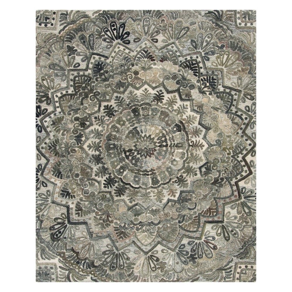 9'x12' Medallion Tufted Area Rug Gray - Safavieh