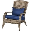 Outsunny Patio Adirondack Chair with All-Weather Rattan Wicker, Soft Cushions, Tall Curved Backrest for Deck or Garden - 4 of 4