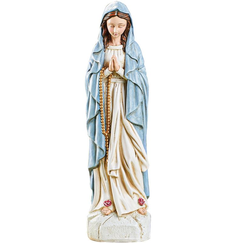 Collections Etc Hand-Painted Virgin Mary Beautiful Garden Statue 4 X 3.5 X 14.25 Blue, 1 of 3