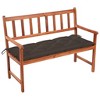 vidaXL Outdoor Patio Bench Wooden Garden Bench with Cushion Solid Wood Acacia - Taupe 47.2" x 19.7" x 2.8" - 2 of 4