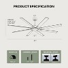 Siljoy 84 Inch Large Ceiling Fan with 8 Aluminum Blades, 6-Speed, 3-CCT, Turbo DC Motor, Remote Black Ceiling Fan for Living Room - 2 of 4