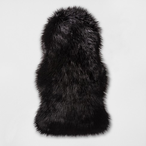 Super Luxury Faux Fur Fabric Material BLACK PELT
