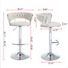 SKRAN 360° Swivel Velvet Bar Stools Set of 2 Adjustable Counter Height Barstools With Back And Footrest For Kitchen Island, Cafe, Pub - 2 of 4