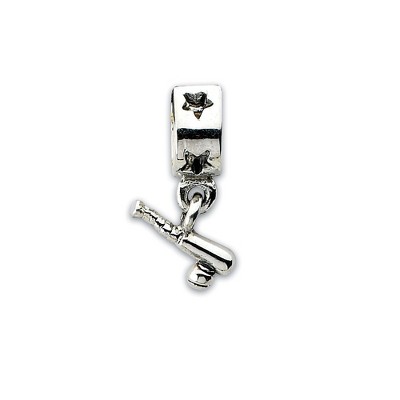 Black Bow Jewelry Sterling Silver Baseball Bat and Ball Dangle Bead Charm