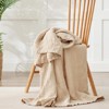 Itopfox 100% Cotton Muslin Blanket, 6-Layer Cooling Soft Throw for Bed & Couch, Breathable Quilt Bedspread, Gauze Bedding for Adults, Oatmeal Beige - 3 of 4