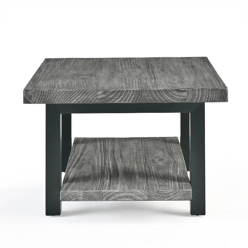 27&#34; Pomona Metal and Reclaimed Wood Square Coffee Table Slate Gray - Alaterre Furniture, 5 of 7