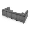 116" Chenille Upholstery U-Shaped Modular Sectional Sofa with 6 Storage Seats, 6-piece DIY Combinations Sofa - 3 of 4