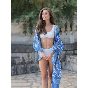 Shiraleah Blue and White Long Cover Up