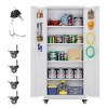 AOBABO 4-Shelf Metal Freestanding Cabinet, Garage Cabinet with Detachable wheels - 2 of 4