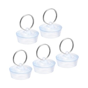 Unique Bargains Rubber Durable Hanging Ring Bathtub Kitchen Drain Stopper 5 Pcs - 1 of 4