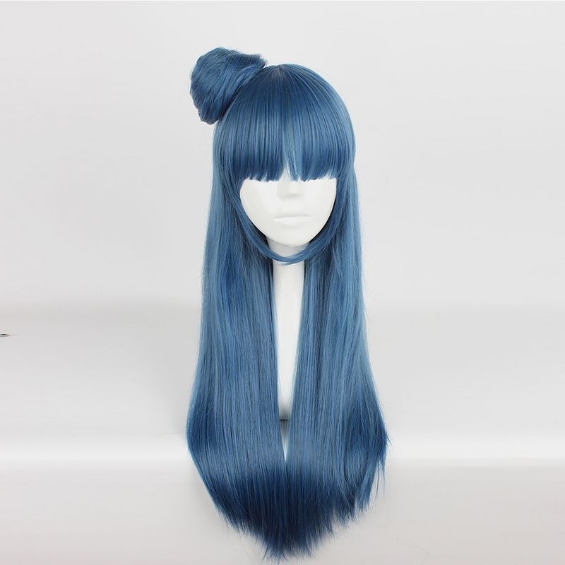 Unique Bargains Women's Wigs 30" Blue with Wig Cap Long Hair, 2 of 7