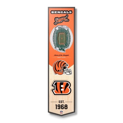 Cincinnati Bengals Heritage Logo Banner 9x32