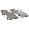 Okak 2-Piece Outdoor Wicker Chaise Lounge Chairs Set,Adjustable Patio Loungers with Pull-Out Side Table for Backyard,Garden,Patio - 2 of 4