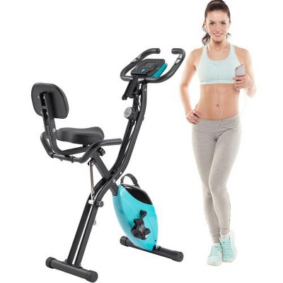 WOPET Foldable Exercise Bike - 16-Level Adjustable Resistance Upright/Recumbent X-Bike with Arm Bands & Backrest for Home Workouts-green