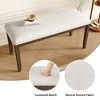 Airsurfer 38" Upholstered Bench, Beige Linen Padded Seat with Solid Wood Legs, Entryway or End-of-Bed Bench for Bedroom, Living Room, or Dining Room - 3 of 4