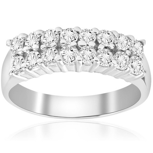 Pompeii3 1 5/8ct Diamond Anniversary Wedding White Gold Ring 14K - Size 4