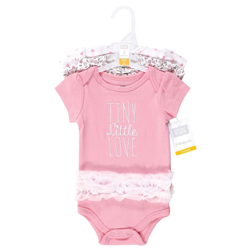 Hudson Baby Infant Girl Cotton Bodysuits, Tiny Little Love Tutu, 2 of 6